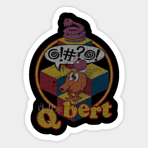 Q*bert 1982 Sticker by Rahvusooper